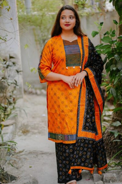 Premium Unstitched Cotton Three Piece 12